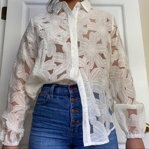 White Lace Button-up